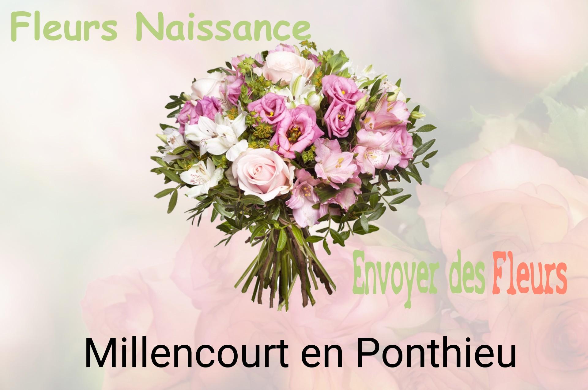 Bouquet de fleurs de naissance livré à Millencourt-en-Ponthieu